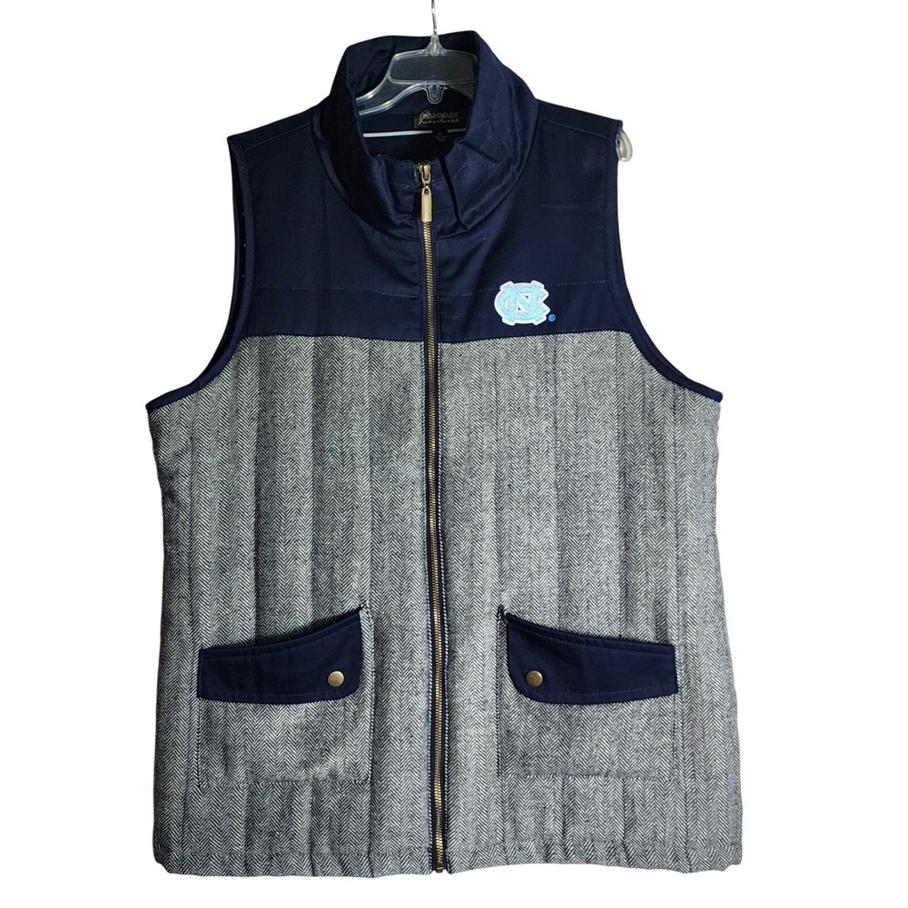 Gameday Couture Women XL Navy UNC Tar Heels Vest Herringbone Basketball Puffer